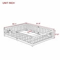 thumbnail image 5 of HOCOMILA Queen Size Floor Bed with Fence, Montessori Floor Bed with Slats and Safety Guardrails, Wood Queen Bed for Teen, White, 5 of 9