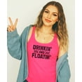 thumbnail image 2 of Drinkin' and Floatin' Tank Top for Women Sleeveless Summer Graphic Tee for Adults Neon Pink Tank Top XX-Large, 2 of 4
