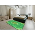 thumbnail image 4 of Ahgly Company Indoor Round Patterned Neon Green Area Rugs, 4' Round, 4 of 6