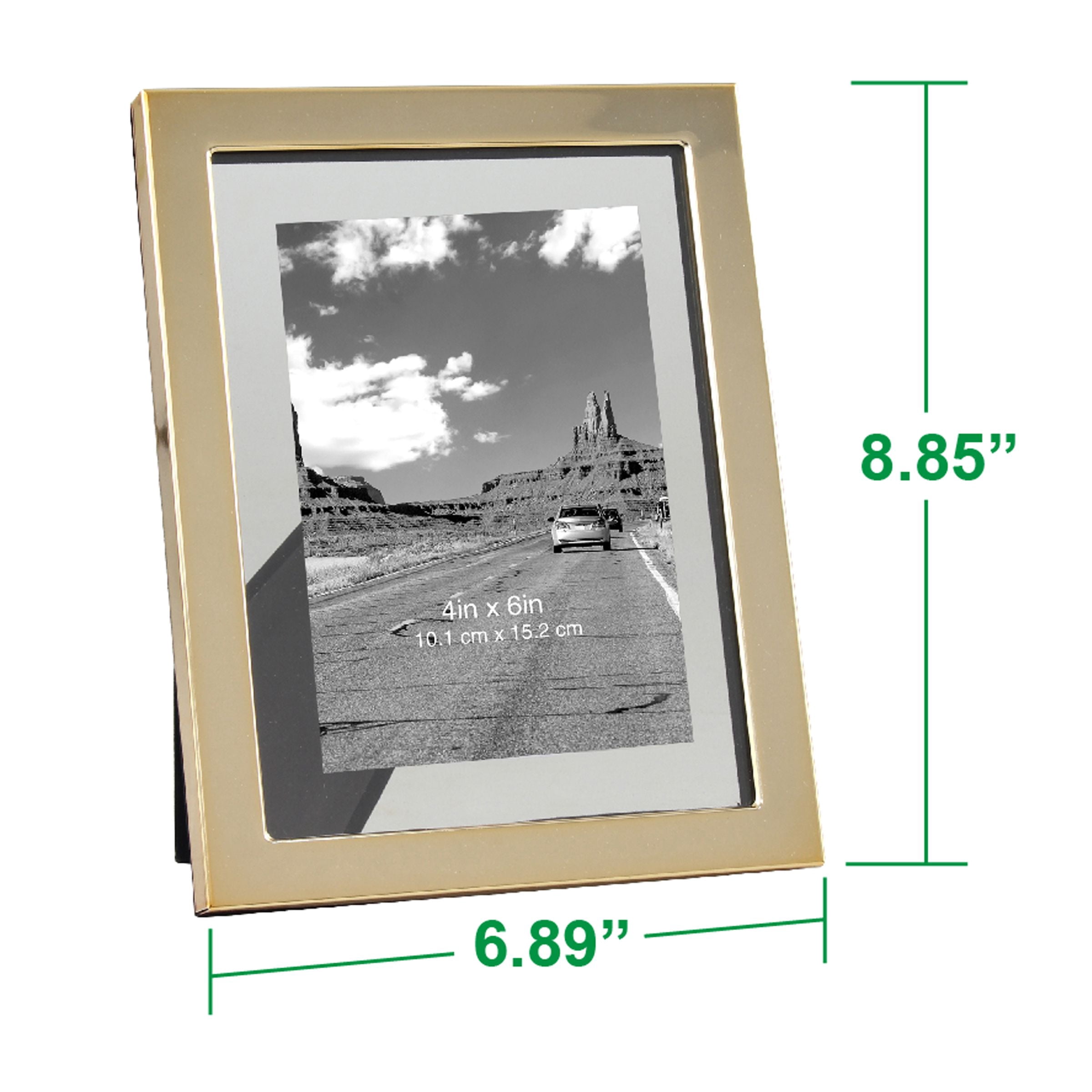 Better Homes & Gardens 4" x 6" Rectangle Metal Tabletop Floating Picture Frame, Gold