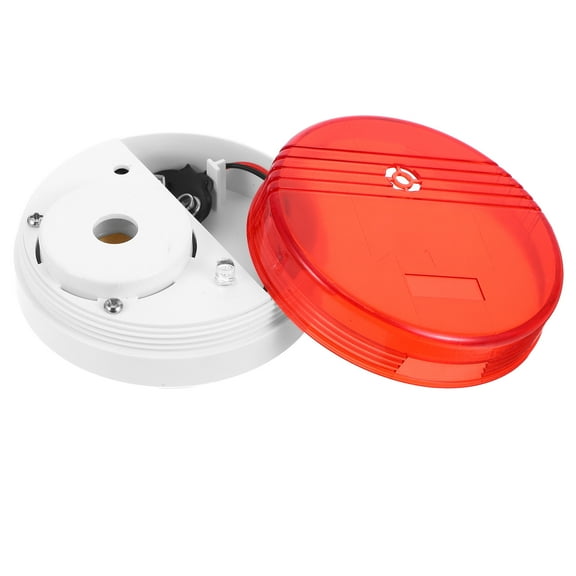 PENIKOKO Flood Monitoring Device with Alarm, Red ABS Water Leak Detector for Bathroom and Home Safety, 1 Set