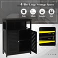 thumbnail image 5 of YANG2 Bathroom Floor Cabinet, Wooden Storage Cabinet with Double Shutter Doors & 3-Position Adjustable Shelf, Side Storage Organizer Cabinet, 23.5 x 12 x 31.5 inches (Black), 5 of 9