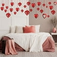 thumbnail image 3 of 16 Pcs Heart Hanging Foil Decorations,Valentine's Day Swirl Red Heart Ornaments,3D Hollow Love Pendants,Double-Sided Glitter Garland,for Wedding Anniversary Birthday Party, 3 of 6
