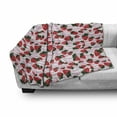 thumbnail image 3 of Strawberry Soft Flannel Fleece Throw Blanket, Hand-Drawn Watercolor Pattern Strawberries in Different Sizes, Cozy Plush for Indoor and Outdoor Use, 70" x 90", Dark Coral Baby Pink, by Ambesonne, 3 of 6