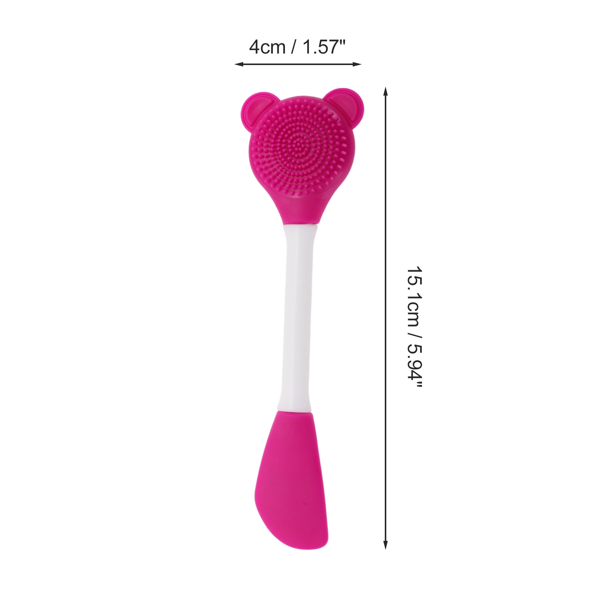 Unique Bargains Smooth Knife-shaped Facial Mask Brush 2 Pcs Rose Red