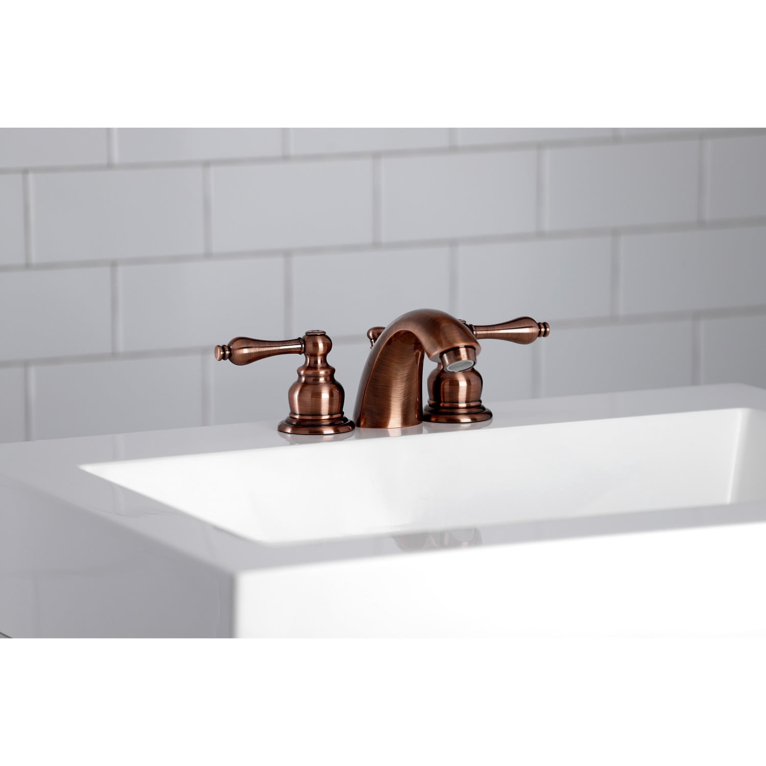 Kingston Brass KB946AL Victorian Mini-Widespread Bathroom Faucet, Antique Copper