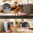 thumbnail image 3 of Enclosed Cat Litter Box with Slide-Out Tray, Front-In Top-Exit Design, Odor Control with Charcoal Packs, Portable Litter Box for Small Medium Cats Under 9 lbs, 3 of 9