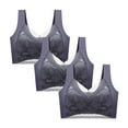 thumbnail image 2 of 3pcs Wireless Bras for Women Plus Size Comfort Lightly Lace Seamless Bralettes Ladies Push up Full Coverage Wirefree Underwear Bra, 2 of 3