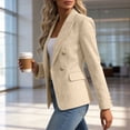 thumbnail image 4 of Womens Tweed Blazers Business Casual Long Sleeve Double Breasted Jackets Open Front Elegant Work Coat with Pockets, 4 of 8