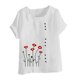 thumbnail image 4 of Vestidos Casuales Para Mujer, Blusas De Mujer De Moda Blusa informal de lino con cuello redondo, manga corta y botones para mujer, 4 of 4