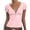 Z999-Red1, variant on JIAYUE Women's T-Shirts Breathable Lace Button Lace Pleats Slim Fit Deep V Neck Short Sleeve Solid Color Classic Female Tops