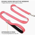 thumbnail image 2 of LAICAIW Double-Sided Reflective Dog Leash, 6 FT/5FT/4 FT, Padded Handle Nylon Dogs Leashes for Walking, Training Lead for Small & Medium Dogs, Pink, 5FT, 2 of 7