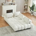 thumbnail image 5 of Teddy Fabric Sofa, 4 Seat Small Sectional Armless Floor Sofa with Spacious and Comfortable Seat, Upholstered Couch with Removable Back Cushion for Living Room, Bedroom, Apartment,Beige, 5 of 6