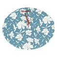 thumbnail image 2 of Christmas Tree Skirt, Lilies Flowers Light Blue Soft Plush Christmas Tree Decorations Indoor, Tree Skirts Mat for New Year Halloween Holiday Christmas Party Decor 30", 2 of 6