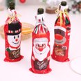 thumbnail image 5 of Fundas para botellas de vino festivas para mesa de comedor navideña, fundas de vino de fibra de poliéster de ajuste universal para la mayoría de botellas estándar, decoración para fiestas navideñas y, 5 of 5