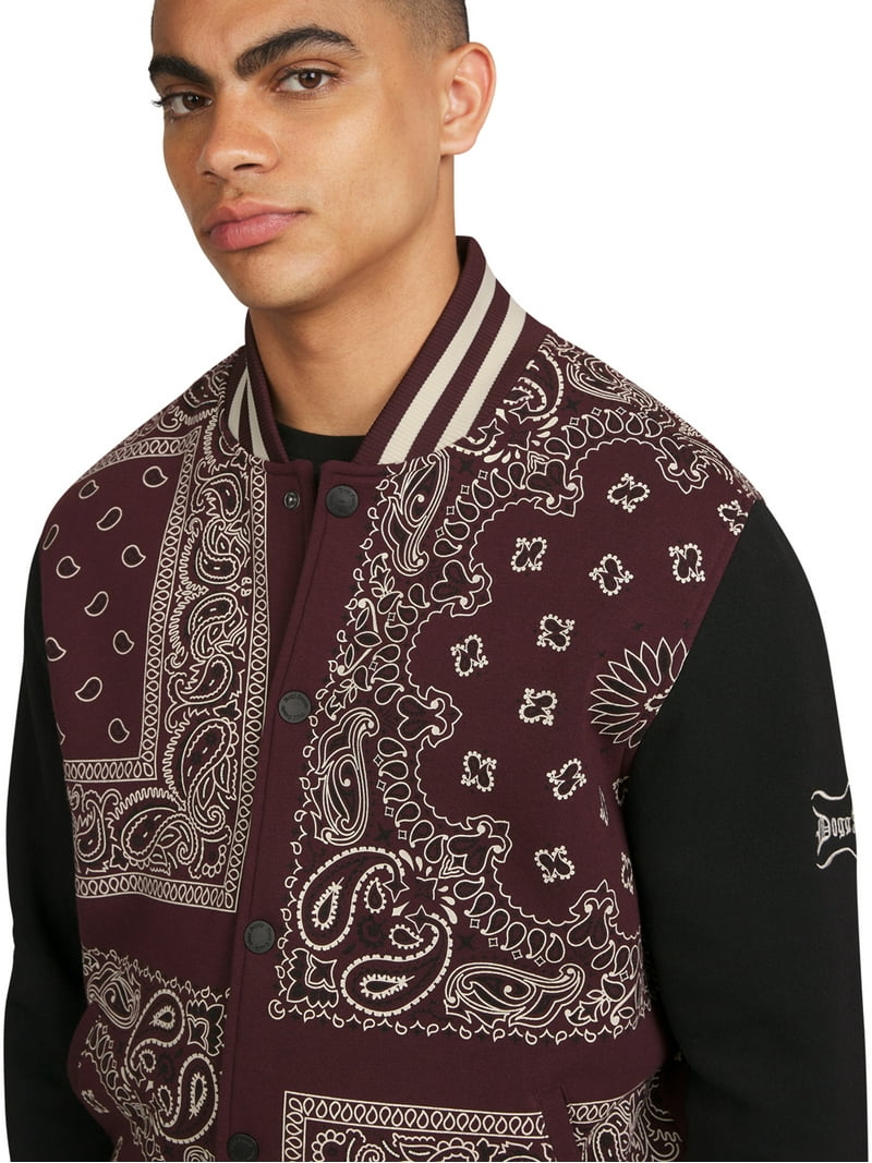 Dogg Supply All Gender Paisley Fleece Varsity Jacket, Men's Sizes