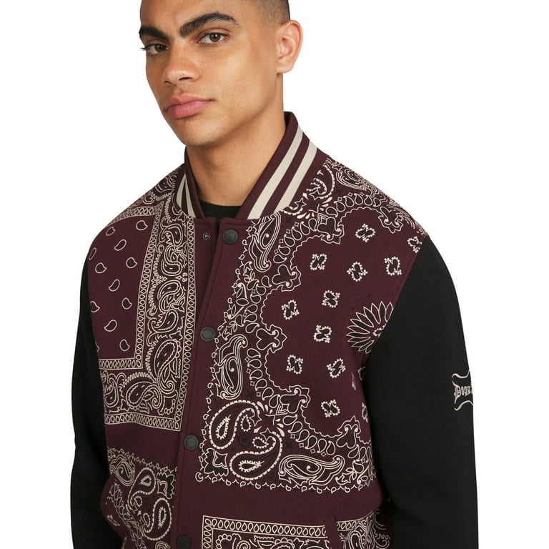 Dogg Supply All Gender Paisley Fleece Varsity Jacket, Men's Dogg Supply All Gender Paisley Fleece Varsity Jacket, Men's