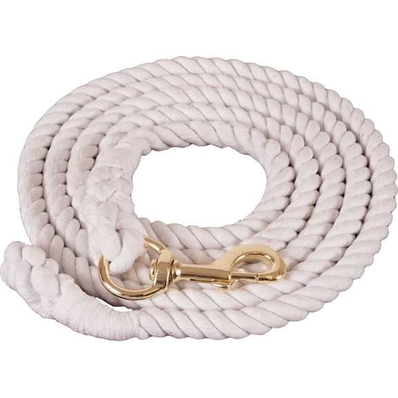 Mustang White Cotton Lead Rope, 5/8" x 10'