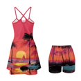 thumbnail image 3 of KEIAHUAN Tropical Sunset Women Golf Dress with Built in Shorts 2 Piece Set Golf Outfits with Pocket with Stretchy Backless Tennis Dres Quick Dry Spaghetti Strap Athletic Dresses X-Small, 3 of 7