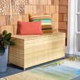 thumbnail image 2 of SAFAVIEH Oliveira Outdoor Patio Cushion Box, Natural/White, 2 of 14