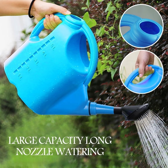 Clearance! Haidf Watering Can, Plastic Watering Can with Removable Long Nozzle and Handles, Garden Watering Can for Indoor Outdoor Plants and Flowers, Large Capacity Water Can, 169 oz, Blue
