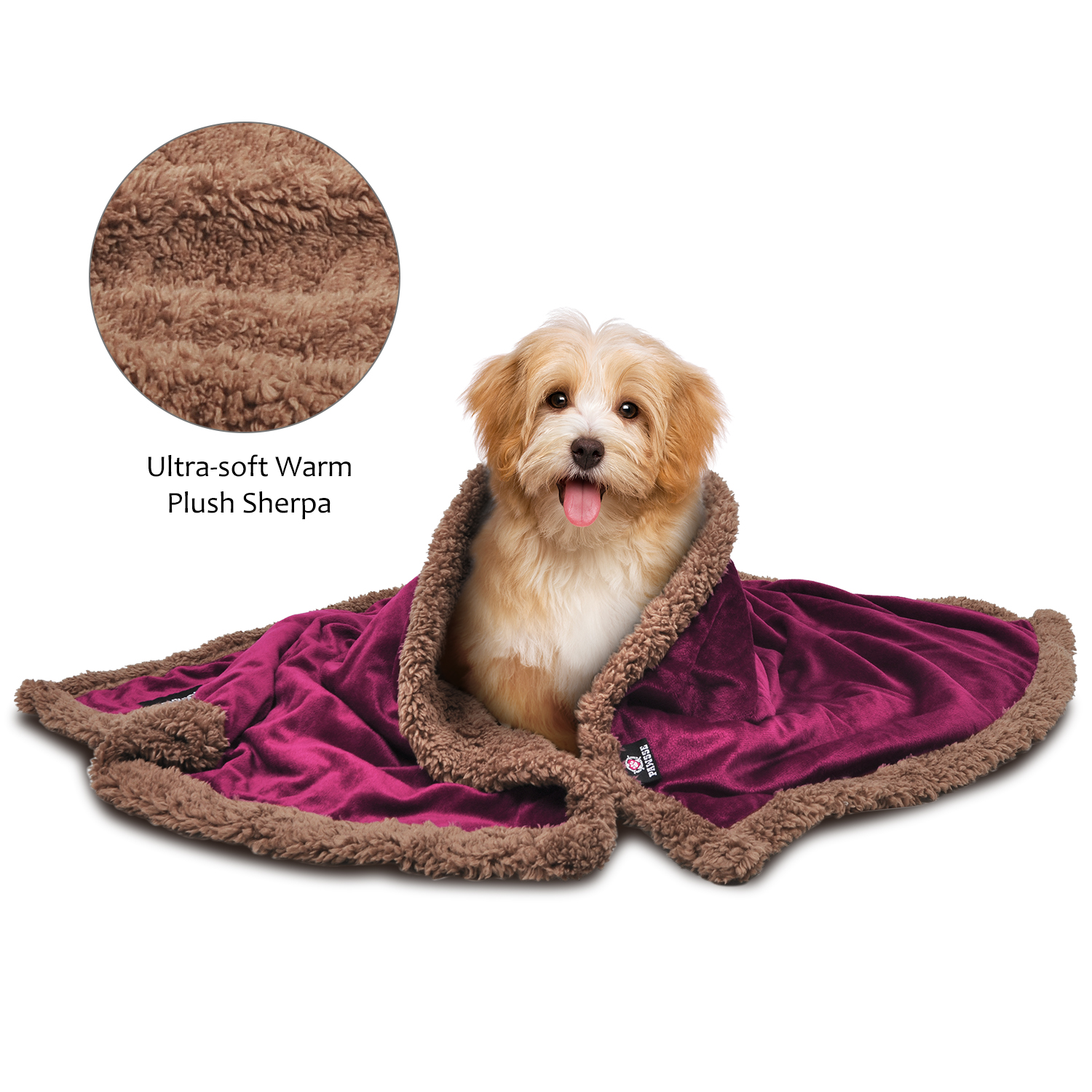 Pawsse Pet Sherpa Throw Blanket, Fleece Snuggle Dog Blanket Cushion Mat