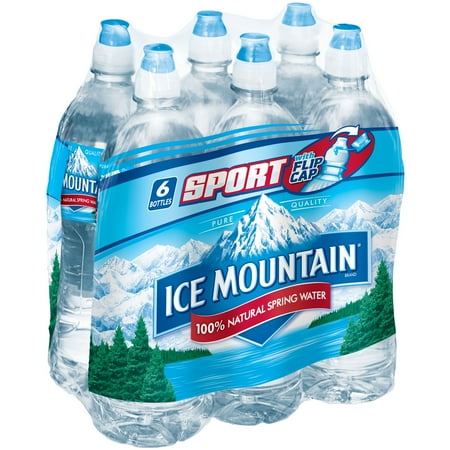 ICE MOUNTAIN BRAND 100% Natural Spring Water 6-23.7 fl. oz. Bottles ...