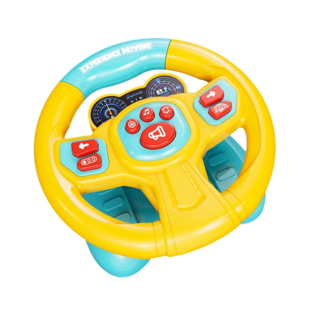 Volante de juguete, juguete de simulación de conducción con música y luz, conducción interactiva para Amarillo