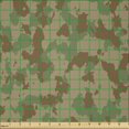 thumbnail image 2 of Ambesonne Camouflage Fabric by the Yard Microfiber, Classic Tricolor Camo, 1 Yard, Reseda Green Dark Tan, 2 of 2