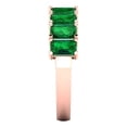 thumbnail image 4 of 2.61 ctw Wedding Band for Women - 14K Rose Gold Simulated Emerald Stackable Eternity Ring, 4 of 6
