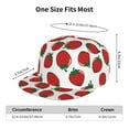 thumbnail image 6 of Daiia Hand Drawn Strawberry print Flat Bill Hats Flat Brim Trucker Cap Baseball Cap Adjustable Classic Low Profile Hat Unconstructed Plain Cap, 6 of 9