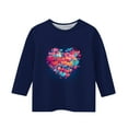 thumbnail image 4 of Girl T Shirts Cute Shirts for Teen Girls Girls Winter Clothes Girls 3/4 Sleeve Sweatshirt Kids Valentine's Day Shirt Summer 2025, 4 of 5