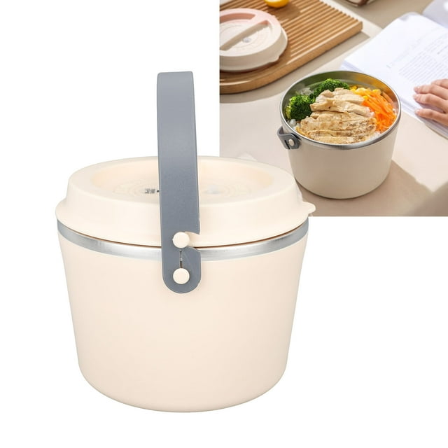 Caja De Almuerzo Eléctrico De Automóvil 1.2L Portable Rápido Un Par De Calefacción Calentador Para Viajar Y Oficina 304 Acero Inoxidable 16.7 Cm De Diámetro De 13.5 Cm De