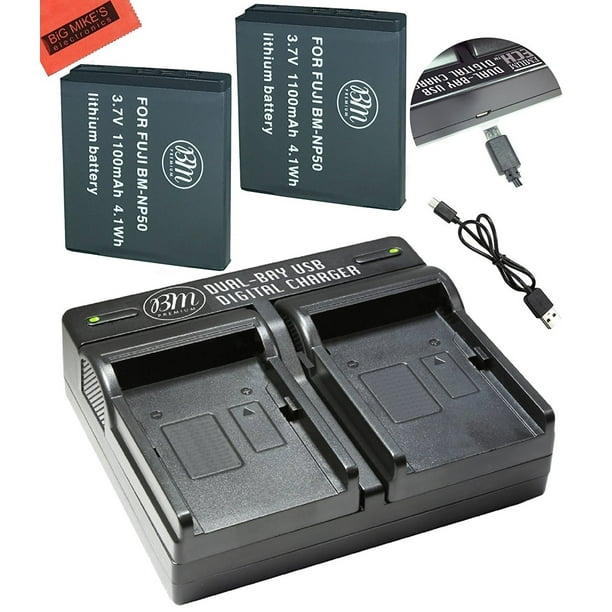 BM Premium 2Pack of NP50 Batteries and Dual Battery Charger for