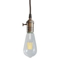 thumbnail image 2 of Antique Brass Bare Bulb 1 Light Farmhouse Pendant with Retro Switch on Socket With Vintage LED Bulb, 2 of 8