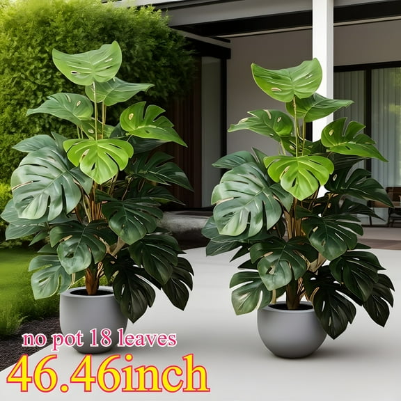 Premium Large Artificial Turtle Back Bamboo Plant - 46.46 Inches, Realistic Faux Decor for Indoor Outdoor Garden, Store, Farmhouse, Front Door | Perfect for Holidays, Weddings, Housewarming Gifts