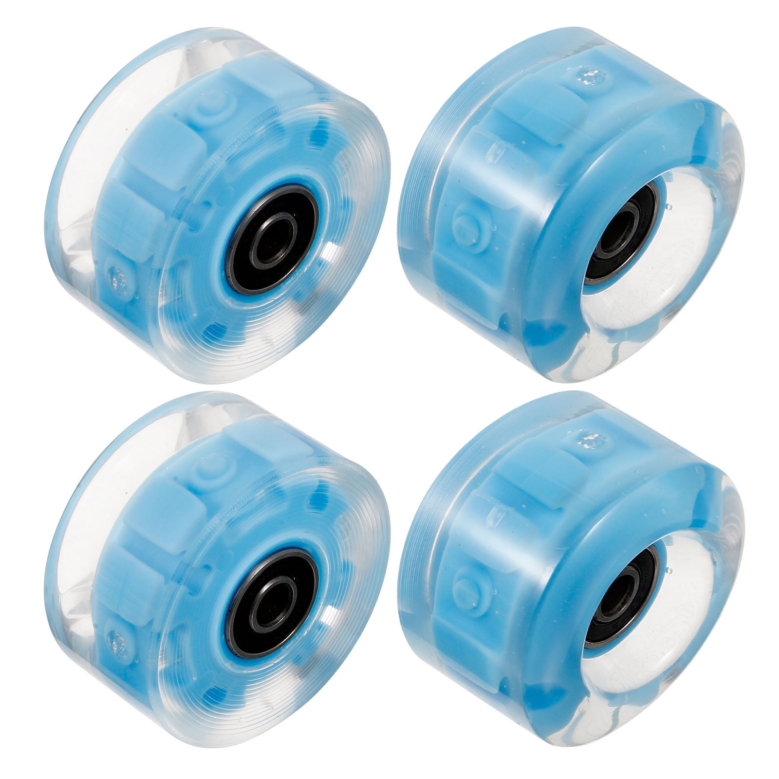 BRIGHTFUFU Skate Accessories 4Pcs Blue Roller Skating Flashing Wheels for Skaters