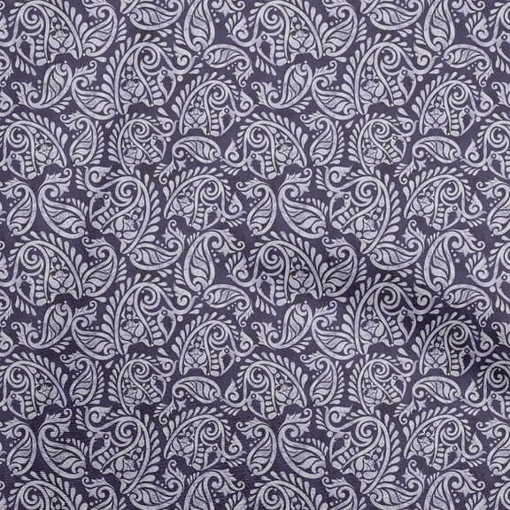 oneOone Silk Tabby Purple Fabric Asian Batik Paisley Quilting Supplies Print Sewing Fabric By The Yard 42 Inch Wide