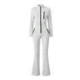 thumbnail image 5 of QSAWXQZ Women's One Piece Ski Suit Zip Up Long Sleeve Mock Neck Thermal Snowsuit for Winter Outdoor Sports Slim Base Layer Jumpsuit with Pockets M, 5 of 9