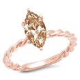 thumbnail image 7 of Solitaire Engagement Ring for Women - 2ct Simulated Champagne Diamond in 14K Rose Gold Promise Ring, 7 of 7