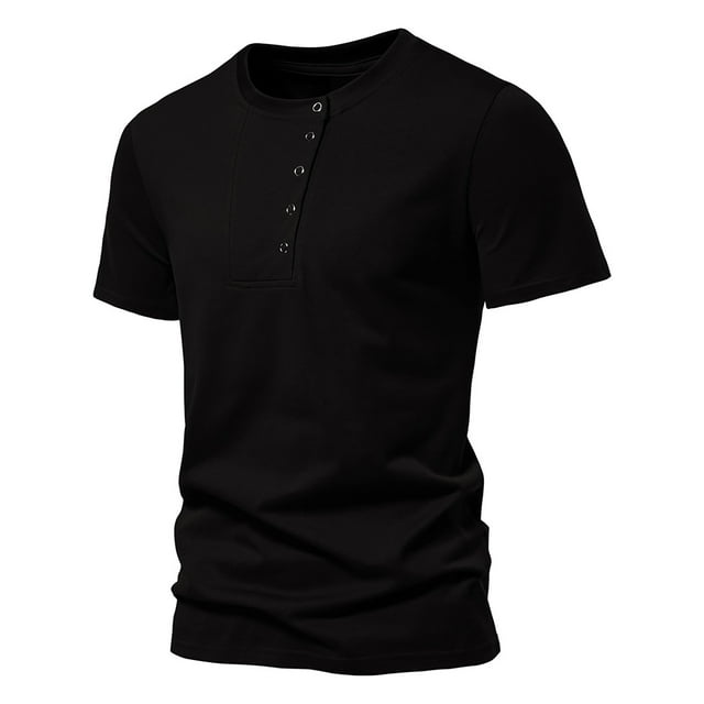 pstuiky camisetas de hombre, Blusa informal de verano para hombre, de color liso, con cuello redondo y manga corta camisas casuales para hombre l