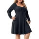 thumbnail image 2 of Vestido Casual de Mujer de Talla Grande con Cuello Cuadrado, Larga y Canalé. Gris Oscuro XL, 2 of 9