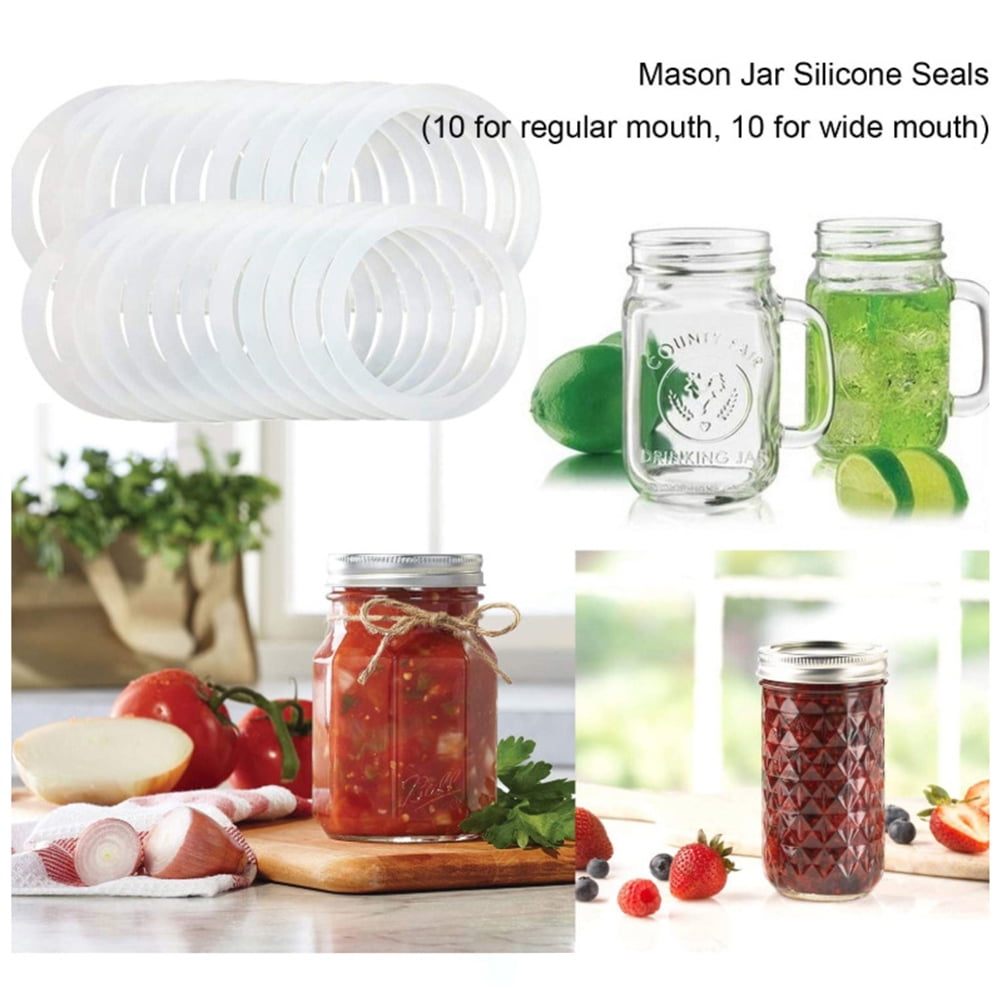 Joints En Silicone Pour Couvercles, Anneaux D'étanchéité En Caoutchouc De 10 Pièces, Joints En Silicone Joint Hermétique Anneaux D'étanchéité Pour Bocaux à Bouche Large Et Régulière