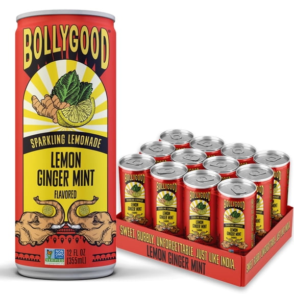(Pack Of 12) Bollygood Lemonade Sparkling Ginger Mint 12 Fo
