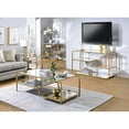 thumbnail image 2 of ACME Astrid Glass Top Coffee Table with Mirror Shelf in Gold, 2 of 7
