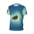 thumbnail image 6 of Wukai Paradise Island Print Men's Short-Sleeved Mesh T-Shirt,Quick-Dry Short Sleeve Workout T-Shirt-, 6 of 8