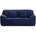 thumbnail image 1 of Elastic sofa cover 2 seater, sofa throws, sofa covers, sofa covers, stretch cover for sofa with armrests, navy blue, 1 of 6