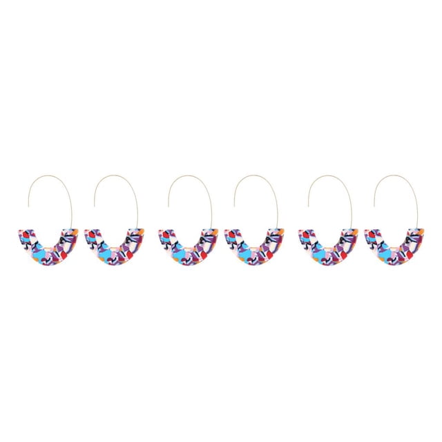 Aretes en forma de U Sonducket Estampado de Leopardo Naranja