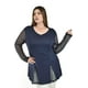 thumbnail image 1 of Blusa con detalle de malla Roman Fashion /Tallas Extras, 229 (Marino) azul marino 40, 1 of 5