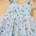 thumbnail image 5 of IBTOM CASTLE Toddler Baby Girls Boho Rainbow Tutu Floral Sequin Sleeveless Backless Ruffle Tulle Dress Princess Birthday Party Sundress 18-24 Months Blue Sequin Dots, 5 of 8